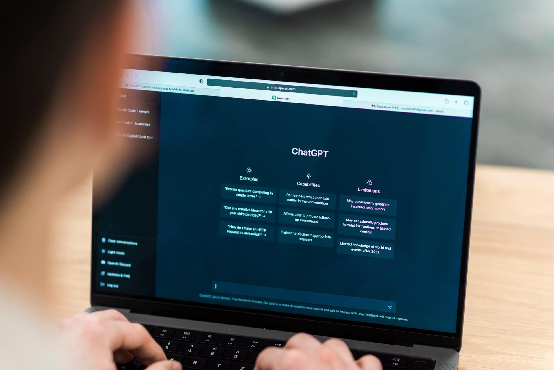 Opened AI ChatGPT Laptop